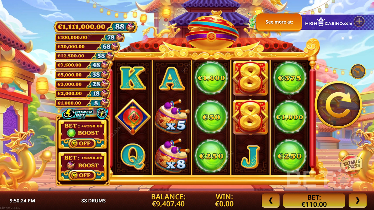 88 Drums Ανασκόπηση από BETO Slots