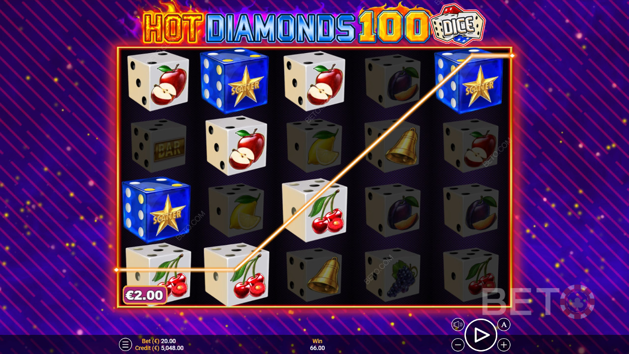 Hot Diamonds 100 Dice Ανασκόπηση από BETO Slots