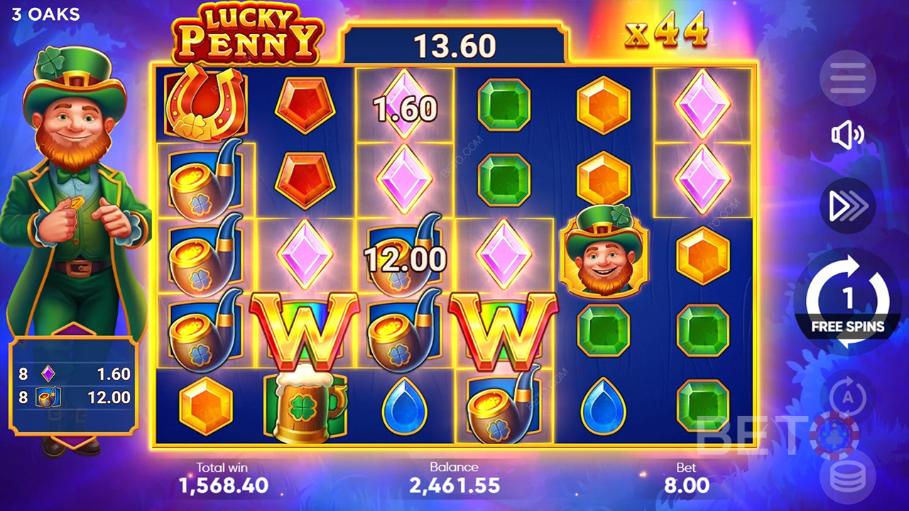 Χαρακτηριστικά μπόνους που εξηγούνται στο Lucky Penny από το 3 Oaks Gaming