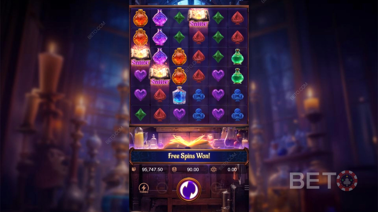 Τα χαρακτηριστικά μπόνους εξηγούνται στο Mystic Potion από το PG Soft