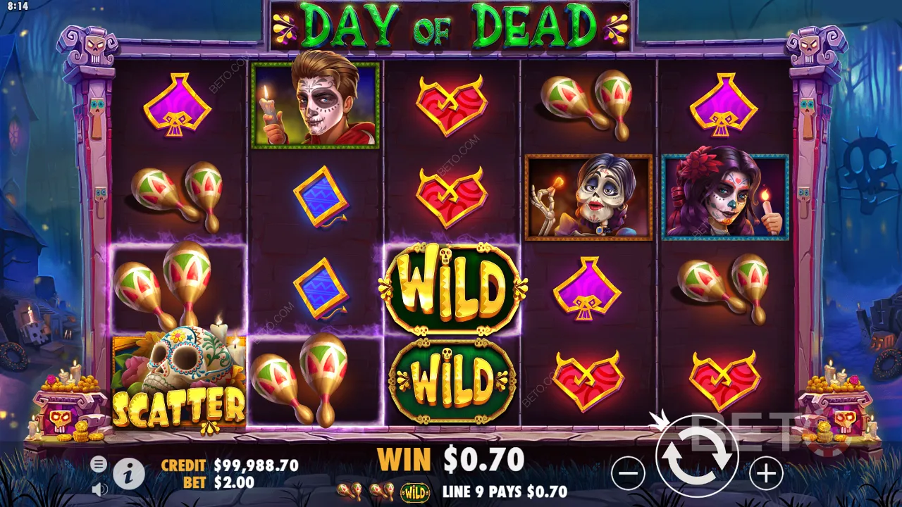 Gameplay του Day of Dead βίντεο κουλοχέρη