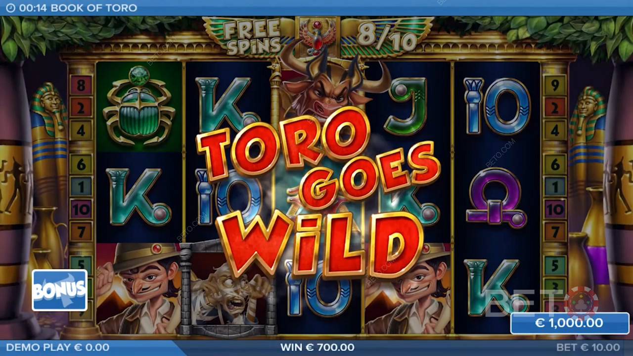 Απολαύστε την κλασική λειτουργία Toro Goes Wild που εμφανίζεται σε άλλους κουλοχέρηδες Toro