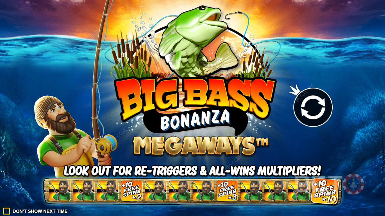 Απολαύστε δωρεάν περιστροφές επαναφοράς με πολλαπλασιαστές νίκης στην υποδοχή Big Bass Bonanza Megaways