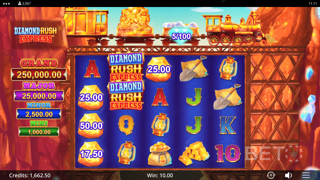 Diamond Rush Express Ανασκόπηση από BETO Slots