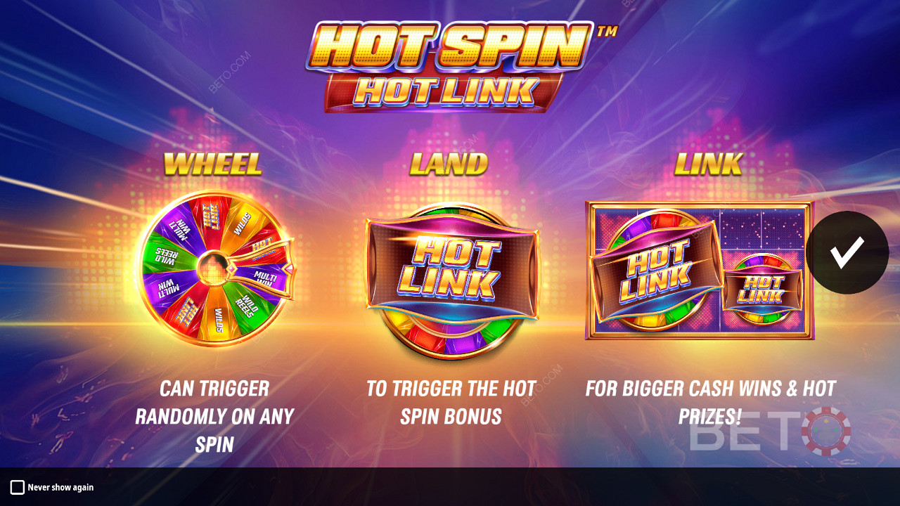 Η οθόνη εισαγωγής του Hot Spin Hot Link με λεπτομέρειες σχετικά με τα Boosters του