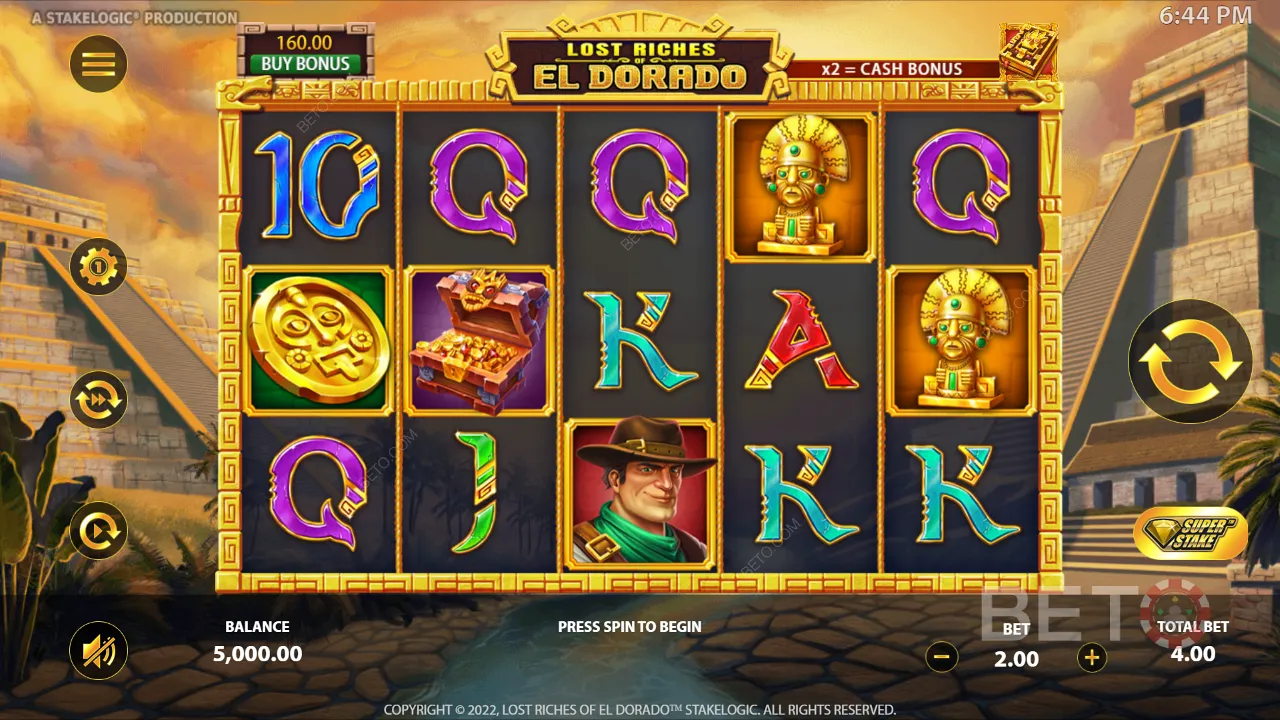 Δείγμα παιχνιδιού Lost Riches of El Dorado που δείχνει ρευστές κινούμενες εικόνες