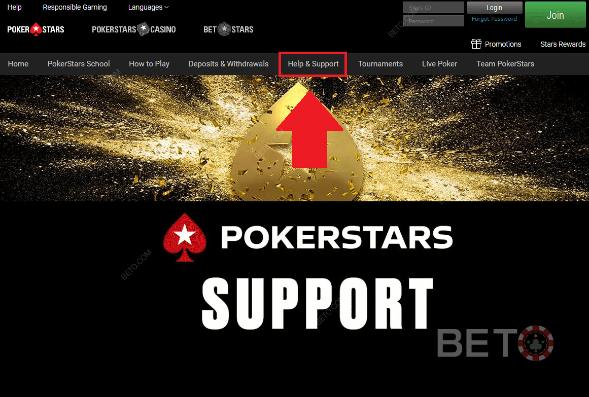 Υποστήριξη και υποστήριξη πελατών καζίνο PokerStars