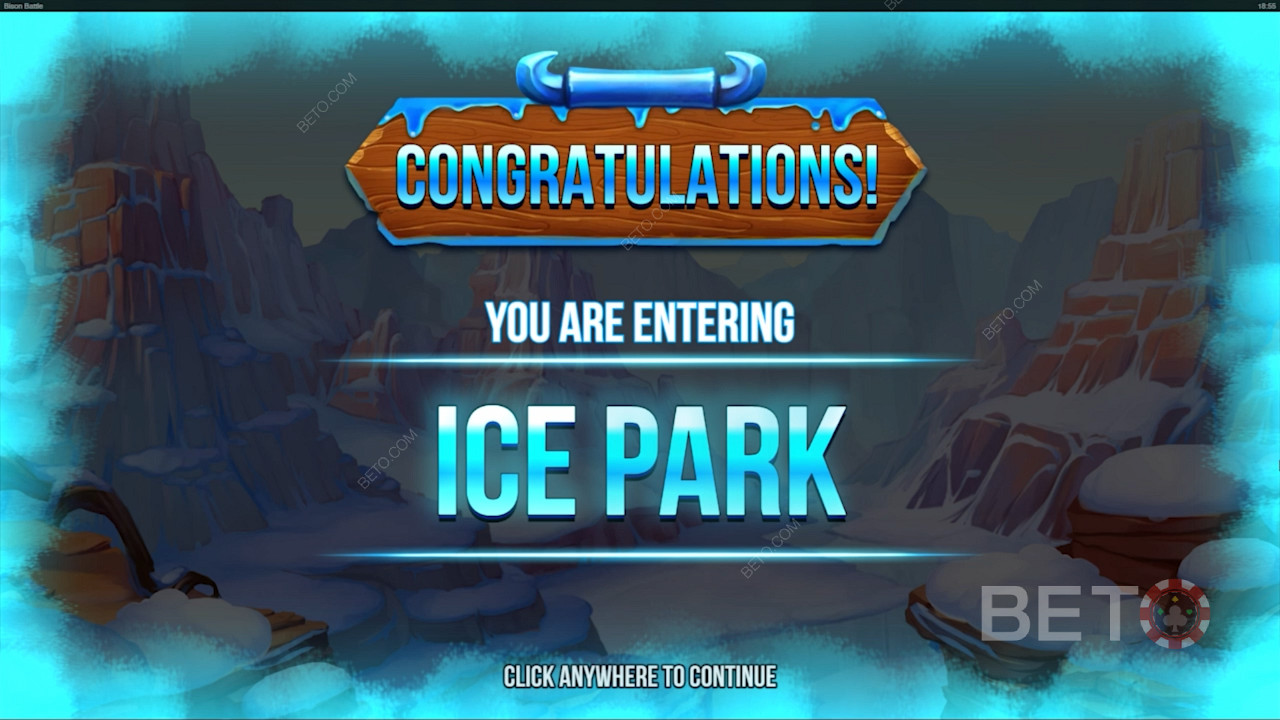Προσθέστε τα σύμβολα Blue & Red Bison Scatter για να ξεκλειδώσετε τη δυνατότητα μπόνους Ice Park