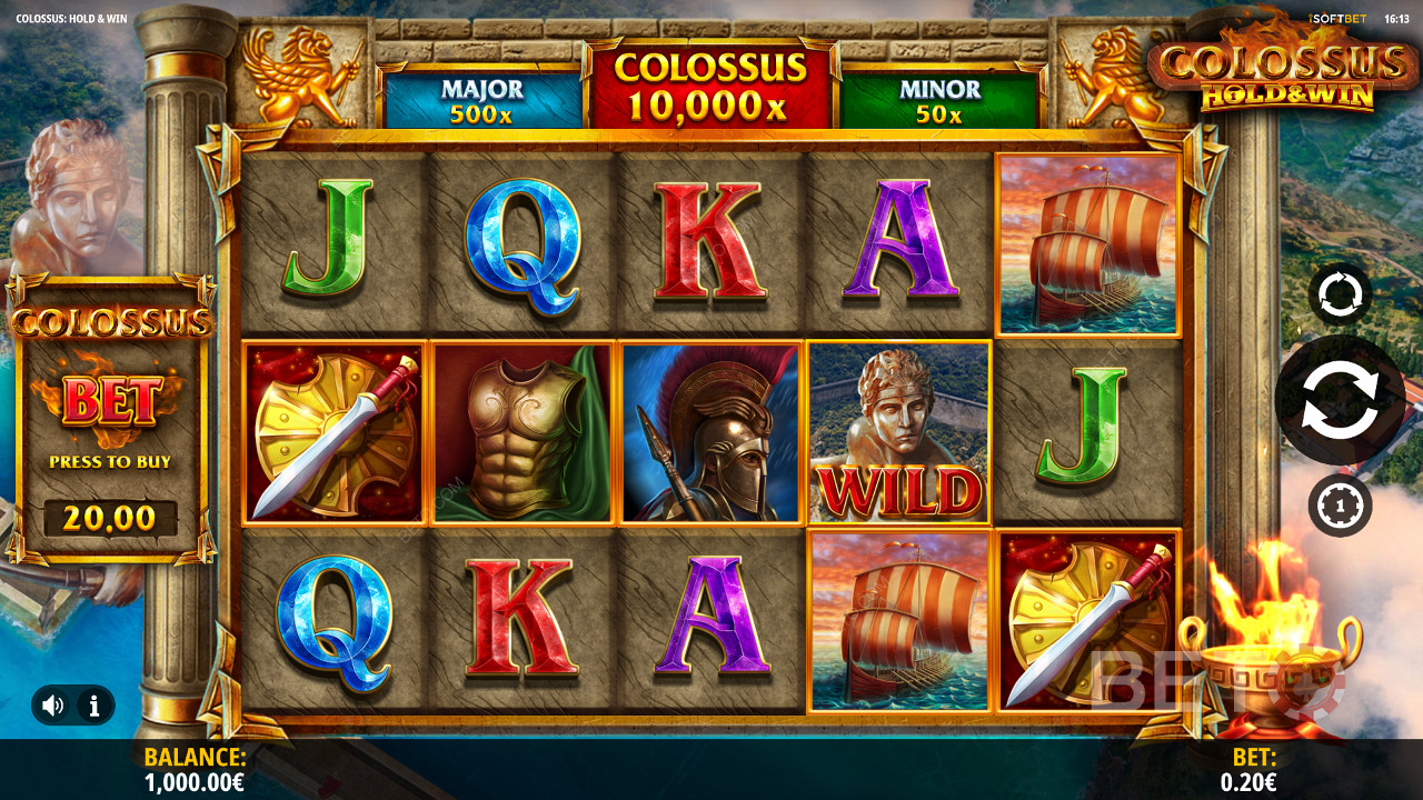 Κυνηγήστε Τζακ ποτ αξίας έως και 10.000 φορές το ποντάρισμά σας στην υποδοχή Colossus: Hold and Win