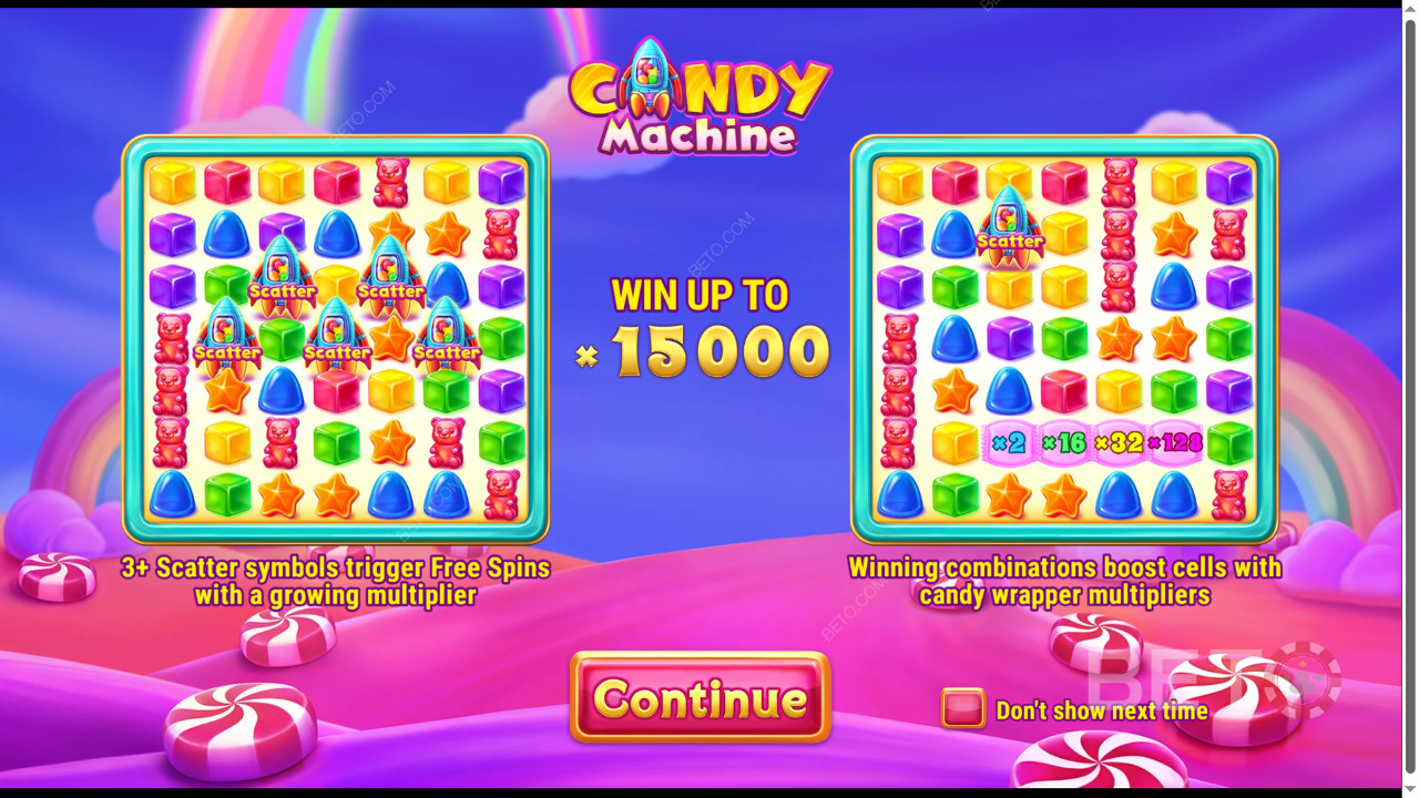 Τα χαρακτηριστικά μπόνους εξηγούνται στο Candy Machine από την Barbara Bang