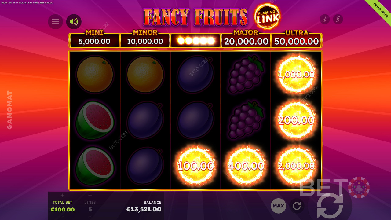 7 Fancy Fruits Flaming Link Ανασκόπηση από BETO Slots