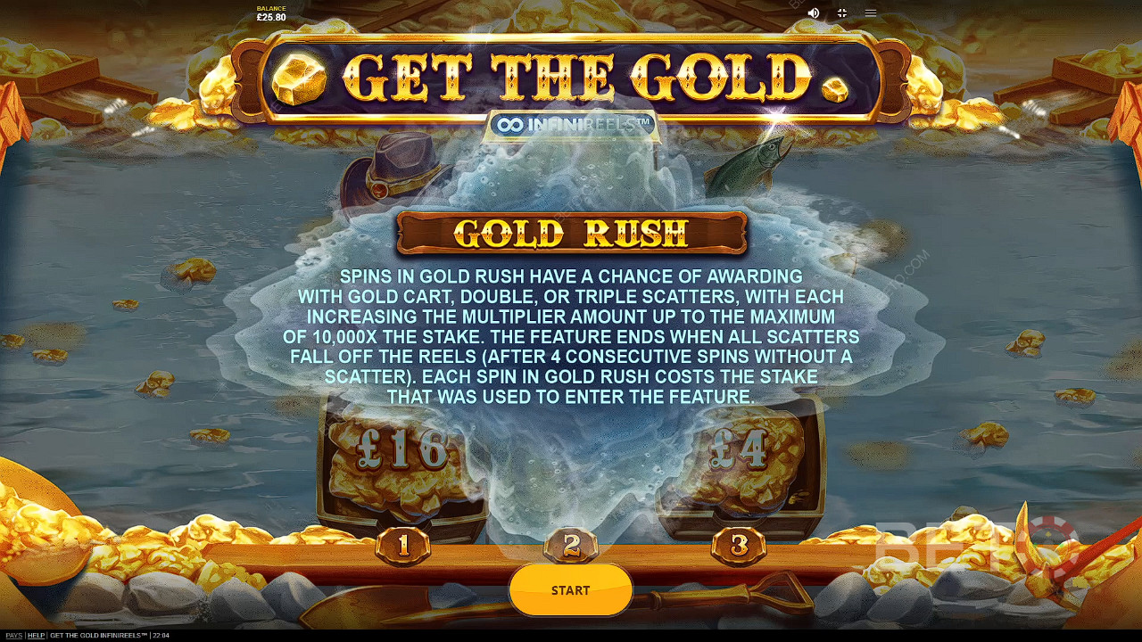 Τοποθετήστε 3 ή περισσότερα Gold Cart Scatters για να ξεκινήσει η ώρα Golden Rush.