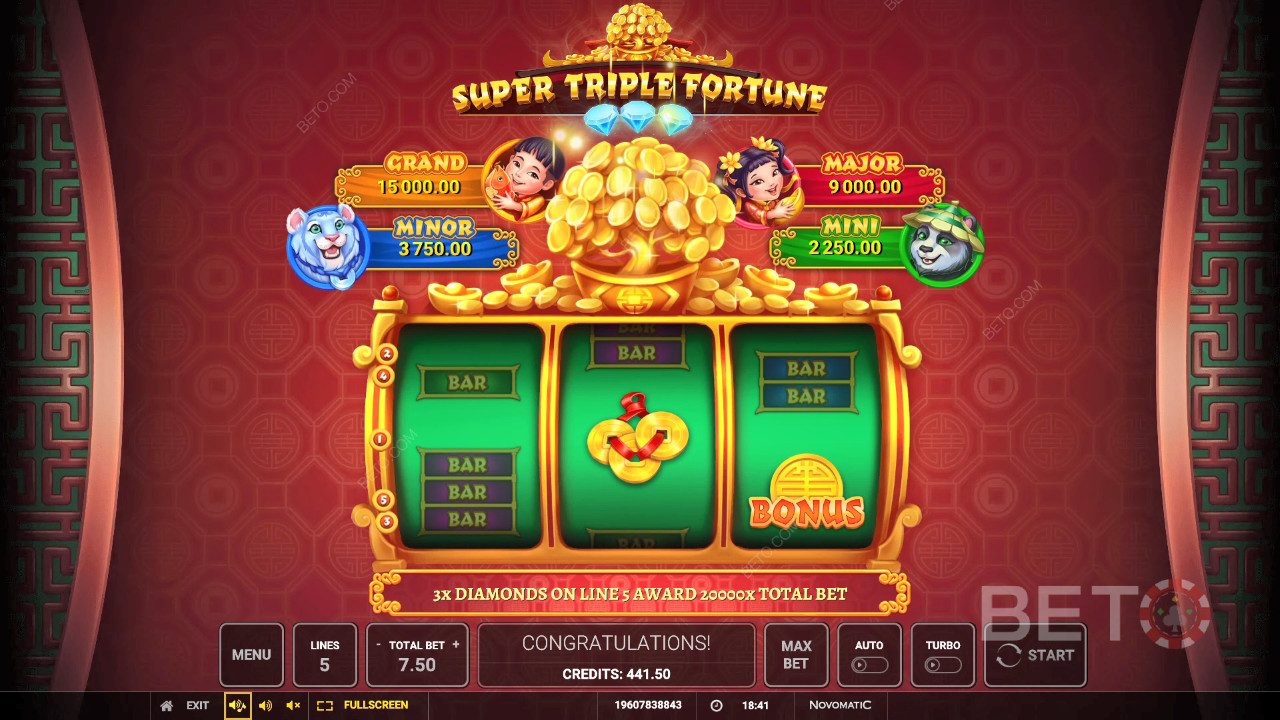 Super Triple Fortune Ανασκόπηση από BETO Slots