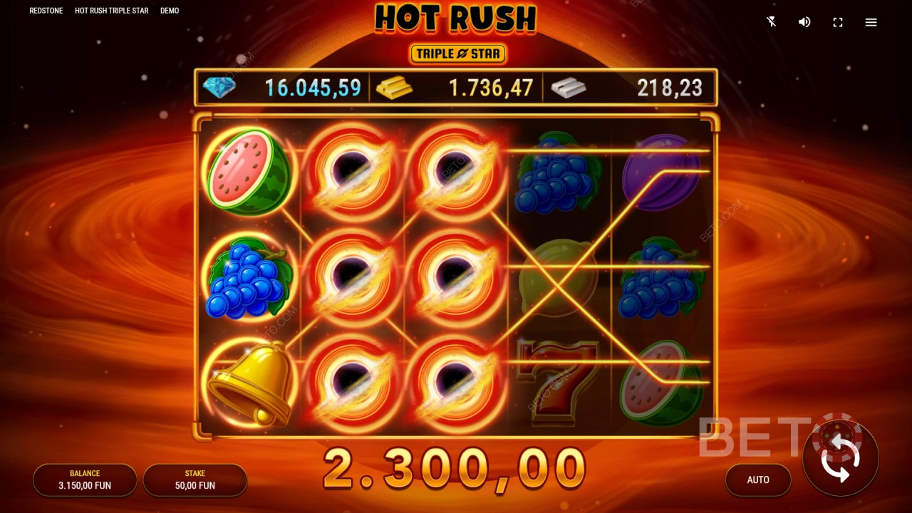 Hot Rush Triple Star Ανασκόπηση από BETO Slots