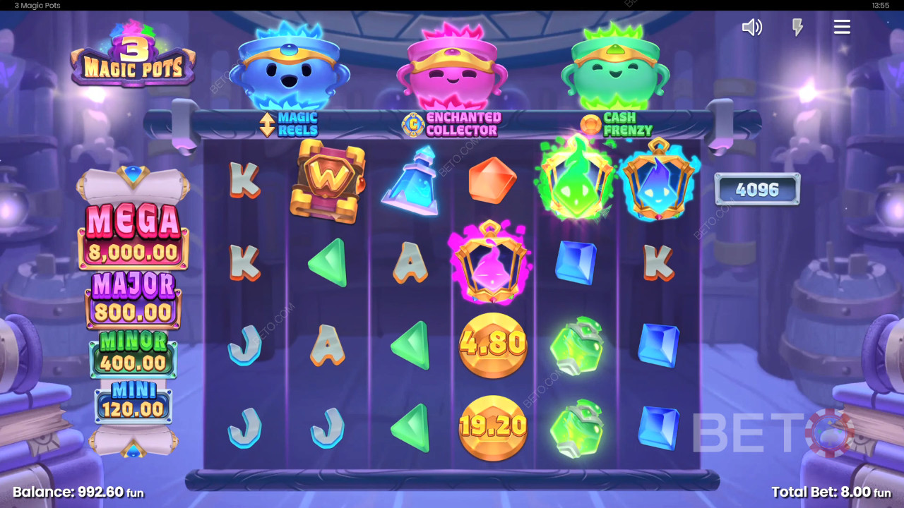 3 Magic Pots Ανασκόπηση από BETO Slots