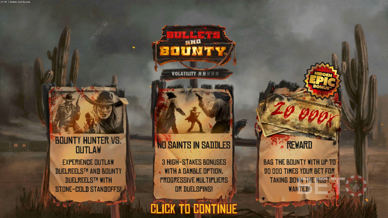 Τα χαρακτηριστικά μπόνους εξηγούνται στο Bullets and Bounty by Hacksaw Gaming