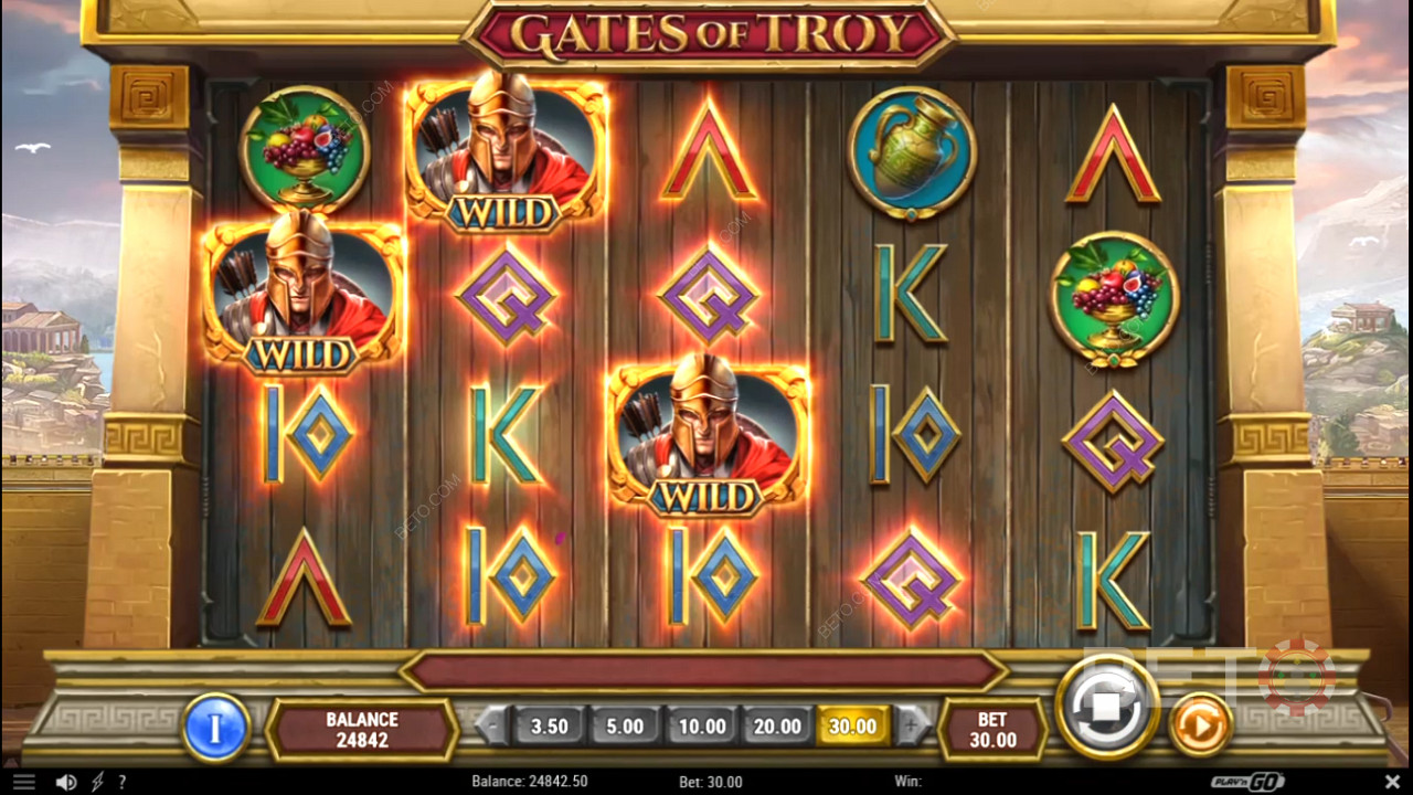 Τα σύμβολα Wild έχουν υψηλές πληρωμές στον κουλοχέρη Gates of Troy