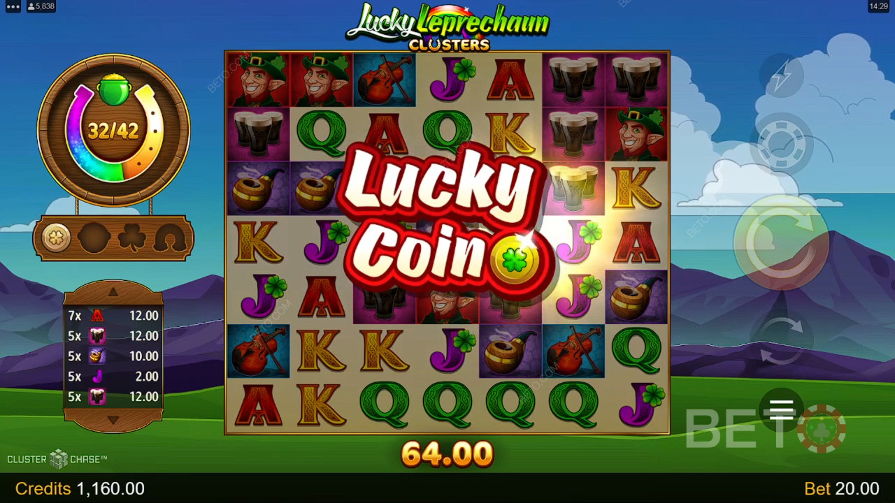 Κερδίστε 4.600 φορές το στοίχημά σας στο Lucky Leprechaun Clusters Video Slot!
