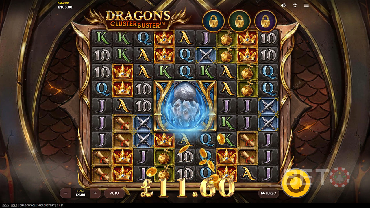 Τα χαρακτηριστικά μπόνους εξηγούνται στο Dragons Clusterbuster από τον Red Tiger