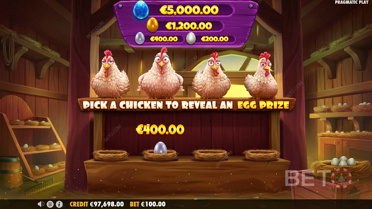 Χαρακτηριστικά μπόνους που εξηγούνται στο Chicken Chase από το Pragmatic Play