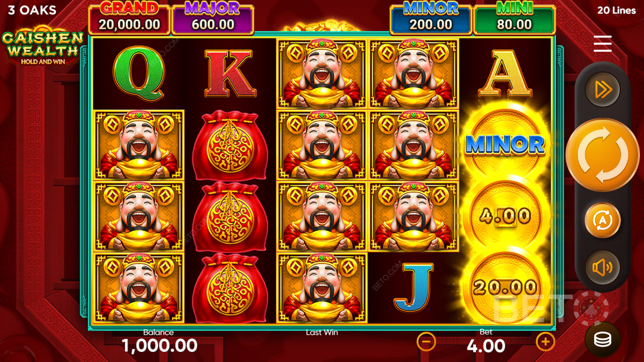 Caishen Wealth Hold and Win Ανασκόπηση από BETO Slots